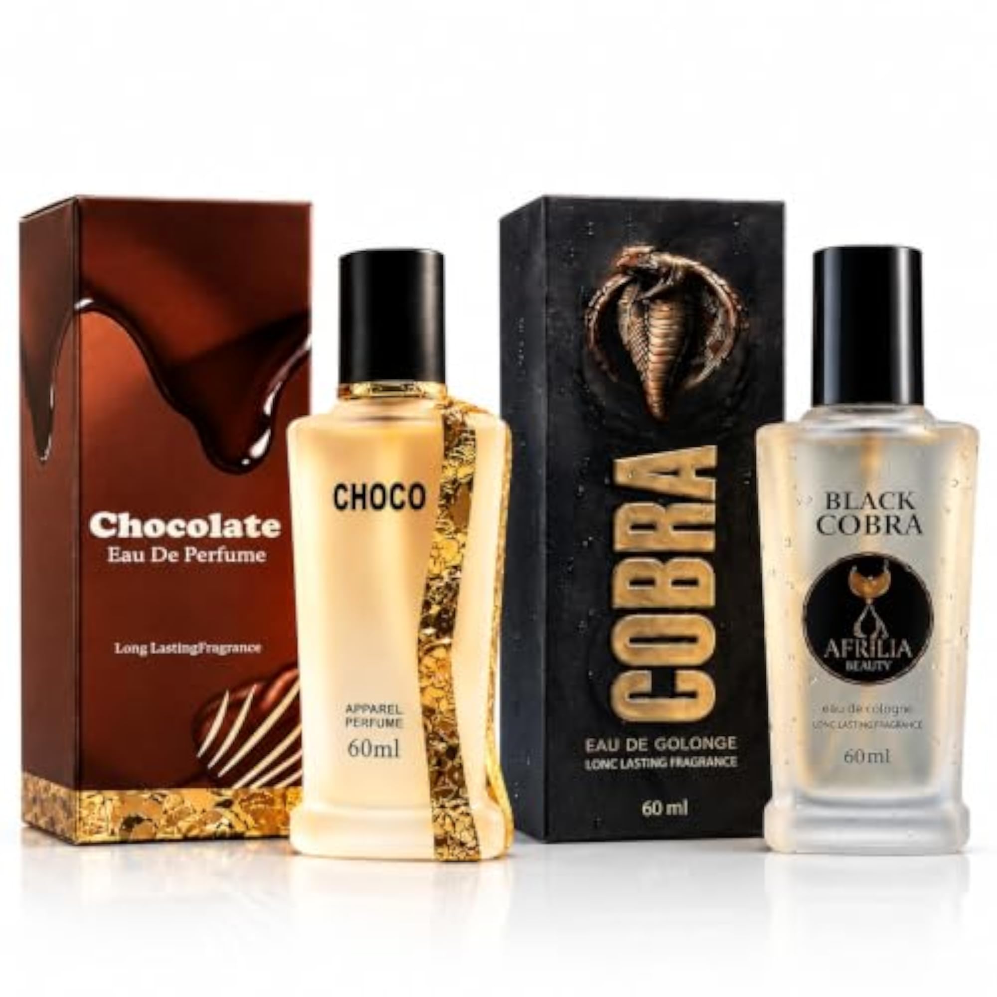 Chocolate & Black Cobra Eau De Perfume Combo Pack of 2, 120ml